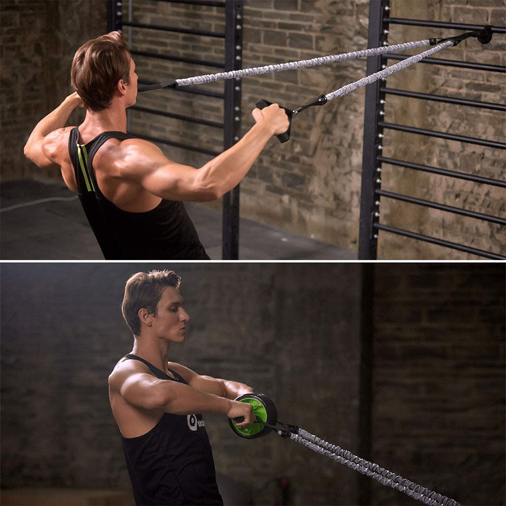 Total Body Trainer: Door Gym with Wheel & Bands"